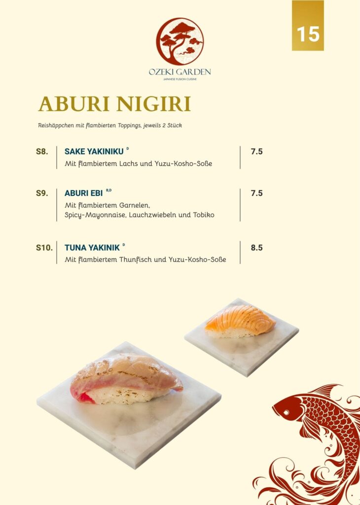 Speisekarte Ozeki Garden