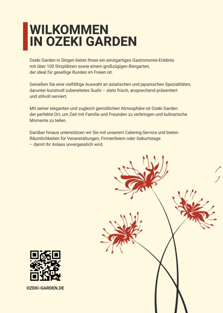 Speisekarte Ozeki Garden