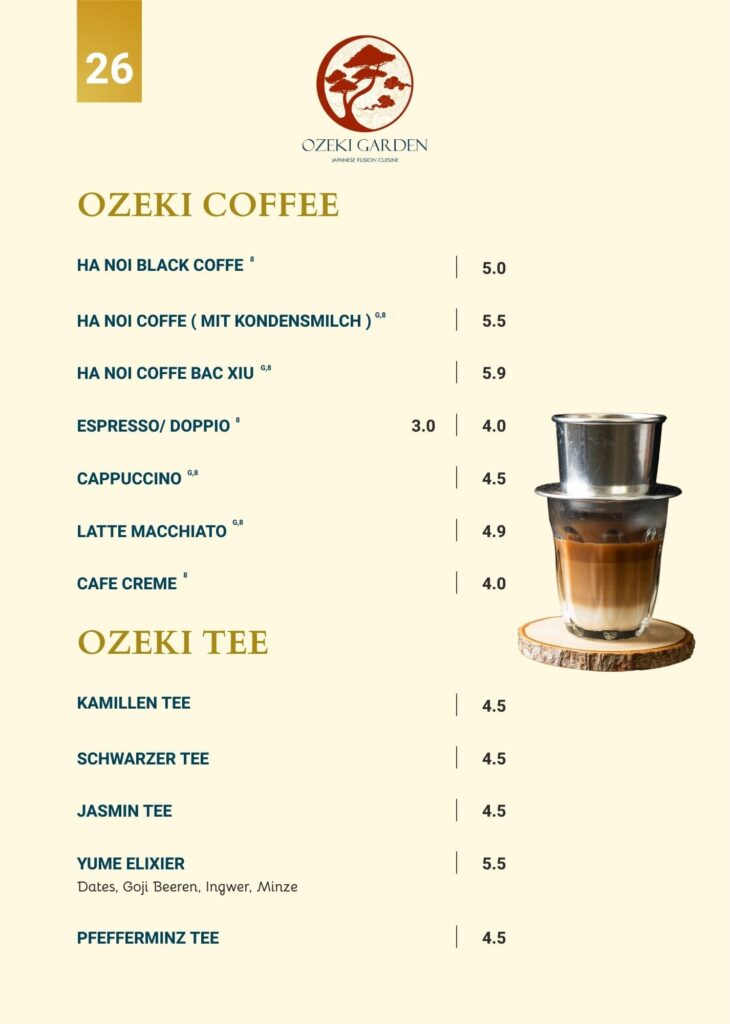 Speisekarte Ozeki Garden