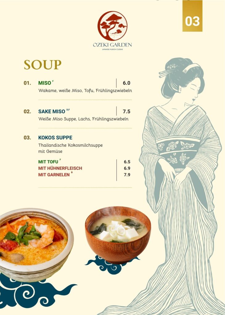 Speisekarte Ozeki Garden