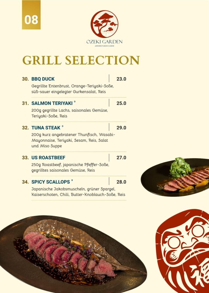 Speisekarte Ozeki Garden